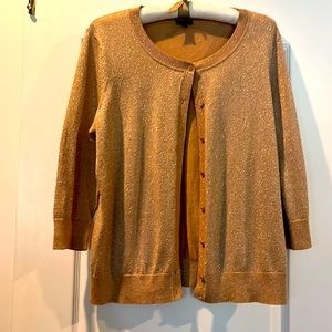 Talbots 1X gold sparkle cardigan.